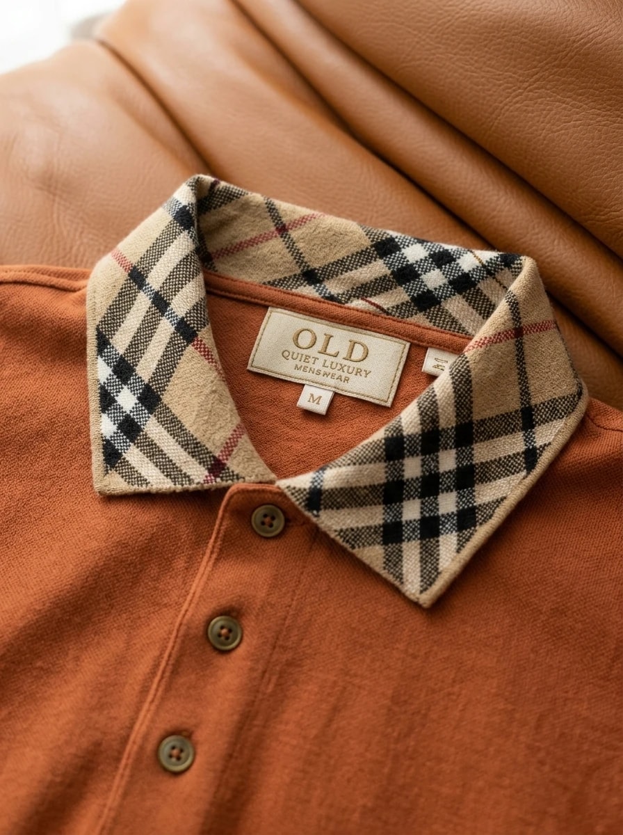 Polo OLDMAN Cổ Caro Cam Đất 3