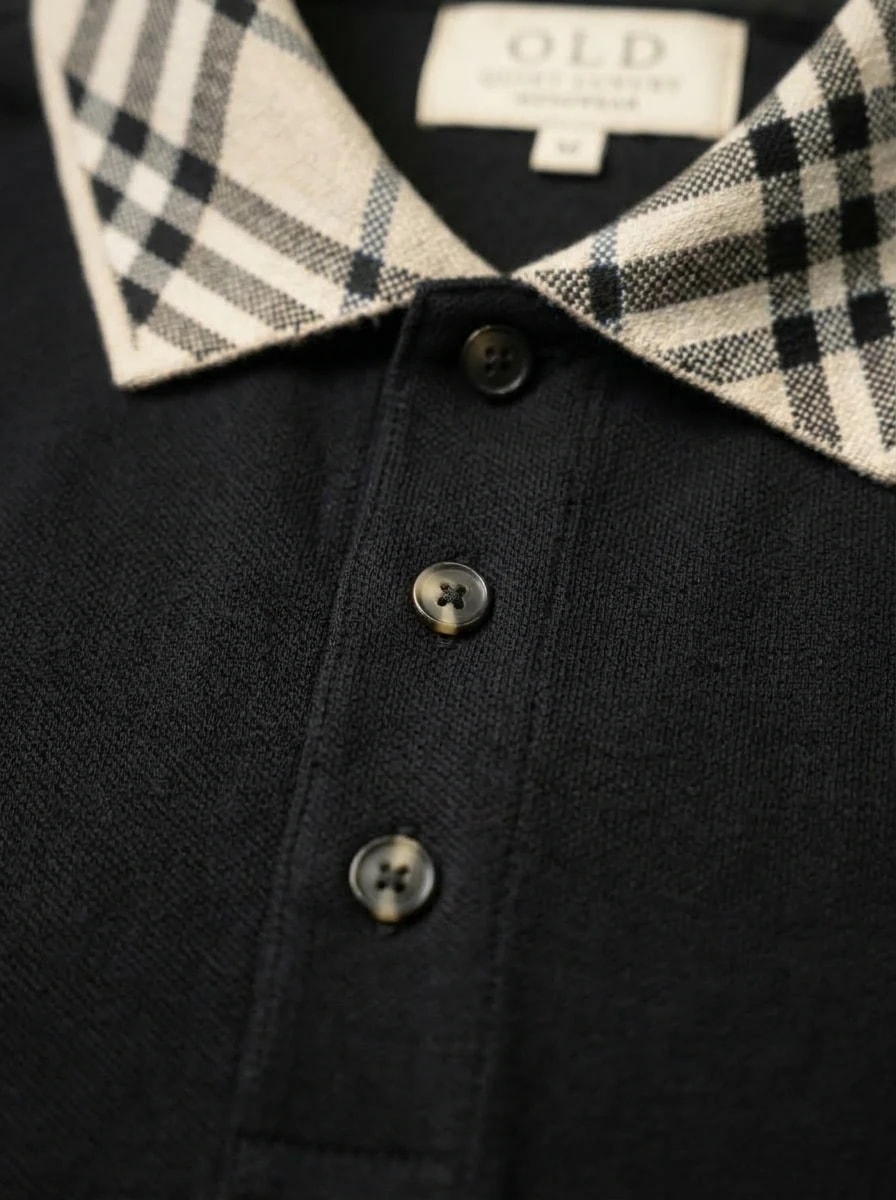 Polo OLDMAN Cổ Caro Đen 5