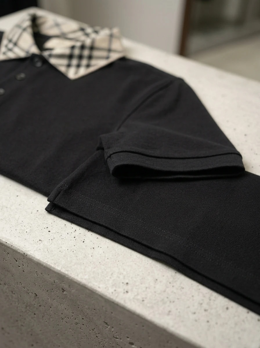 Polo OLDMAN Cổ Caro Đen 6