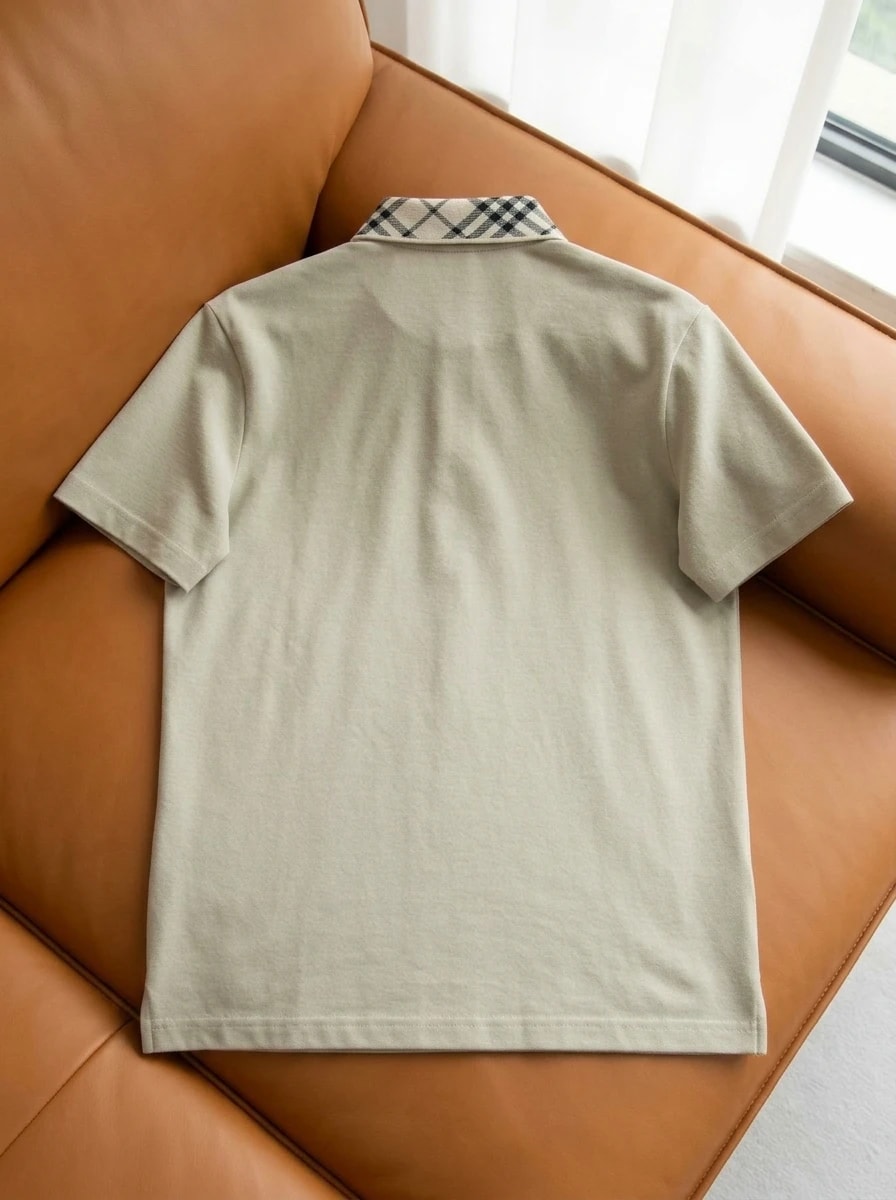 Polo OLDMAN Cổ Caro Kem Nhạt 2