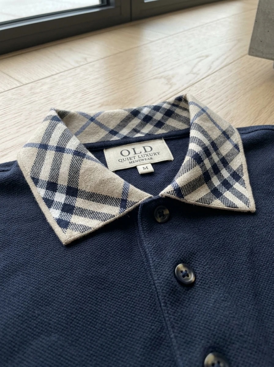 Polo OLDMAN Cổ Caro Xanh Navy 3