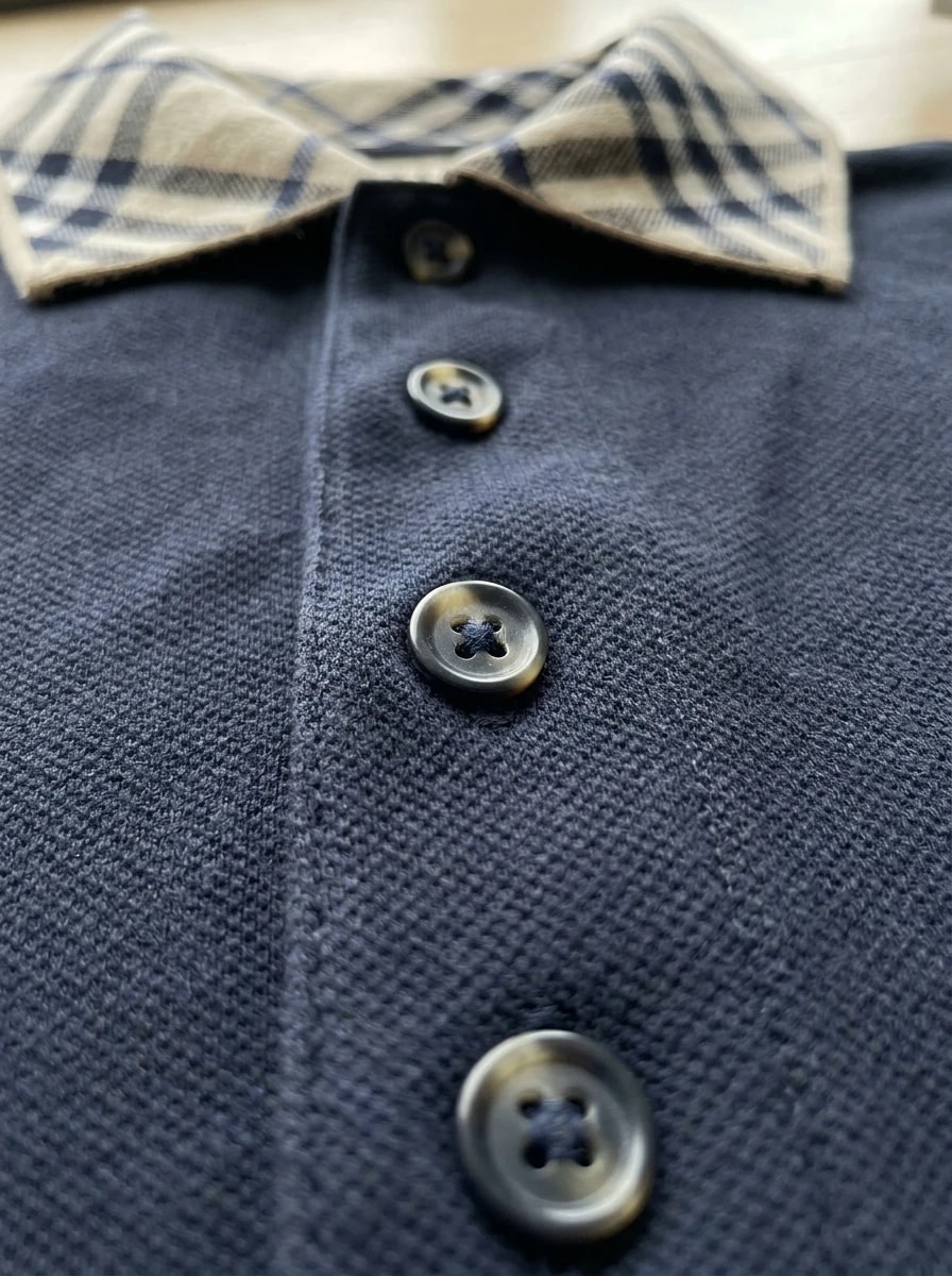 Polo OLDMAN Cổ Caro Xanh Navy 5