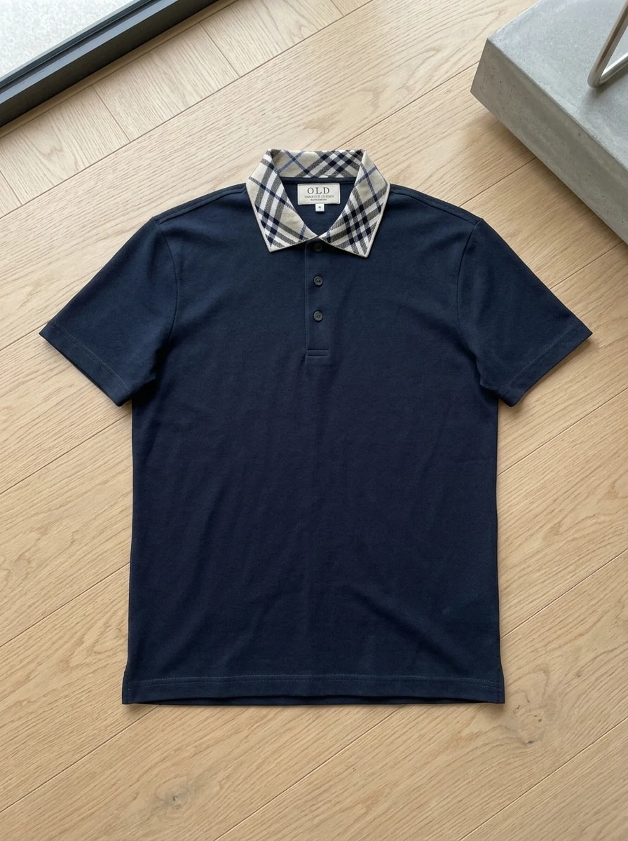 Polo OLDMAN Cổ Caro Xanh Navy 1