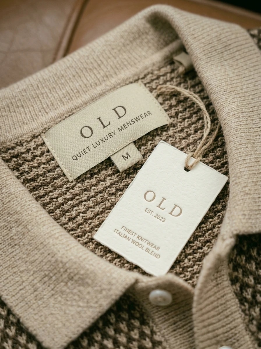 OLDMAN Bicolor Waffle Knit Polo Espresso Brown 4