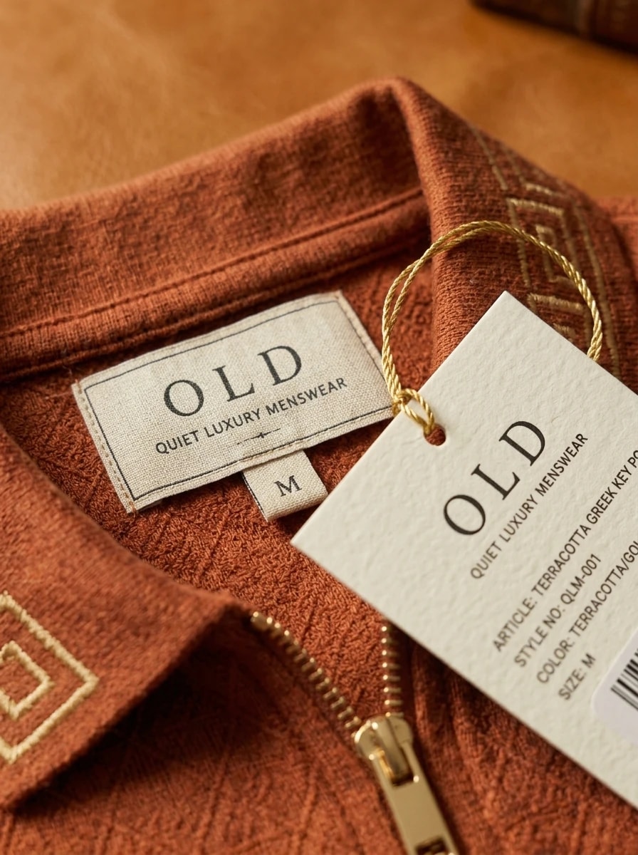 Polo OLDMAN Zip Khóa Hy Lạp Cam Đất 4