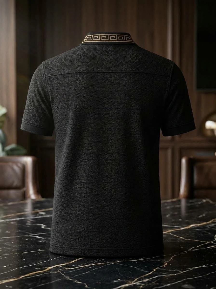 Polo OLDMAN Zip Khóa Hy Lạp Đen Quý Phái 2
