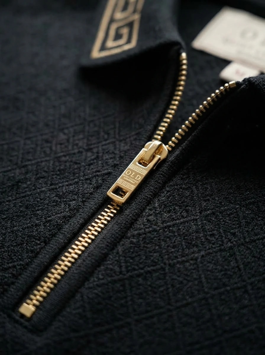 Polo OLDMAN Zip Khóa Hy Lạp Đen Quý Phái 5