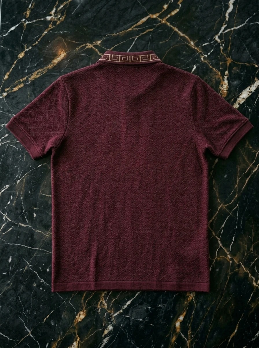 Polo OLDMAN Zip Khóa Hy Lạp Đỏ Burgundy 2
