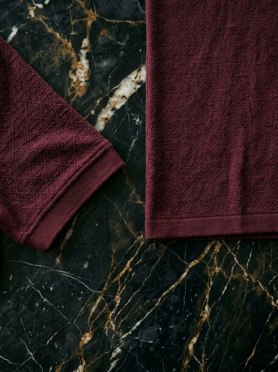 Polo OLDMAN Zip Khóa Hy Lạp Đỏ Burgundy 6