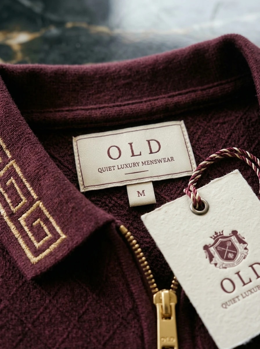 Polo OLDMAN Zip Khóa Hy Lạp Đỏ Burgundy 4