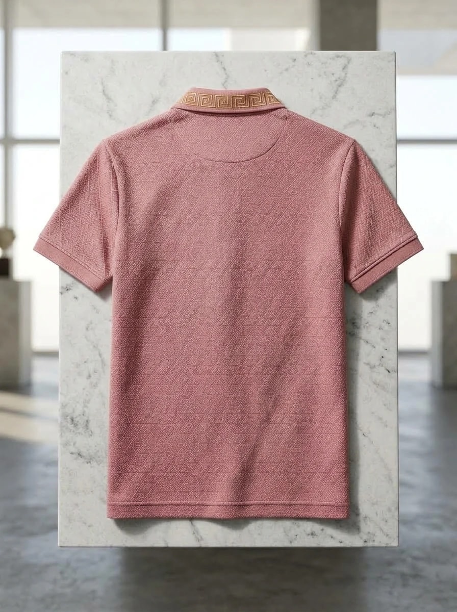 Polo OLDMAN Zip Khóa Hy Lạp Hồng Pastel 2