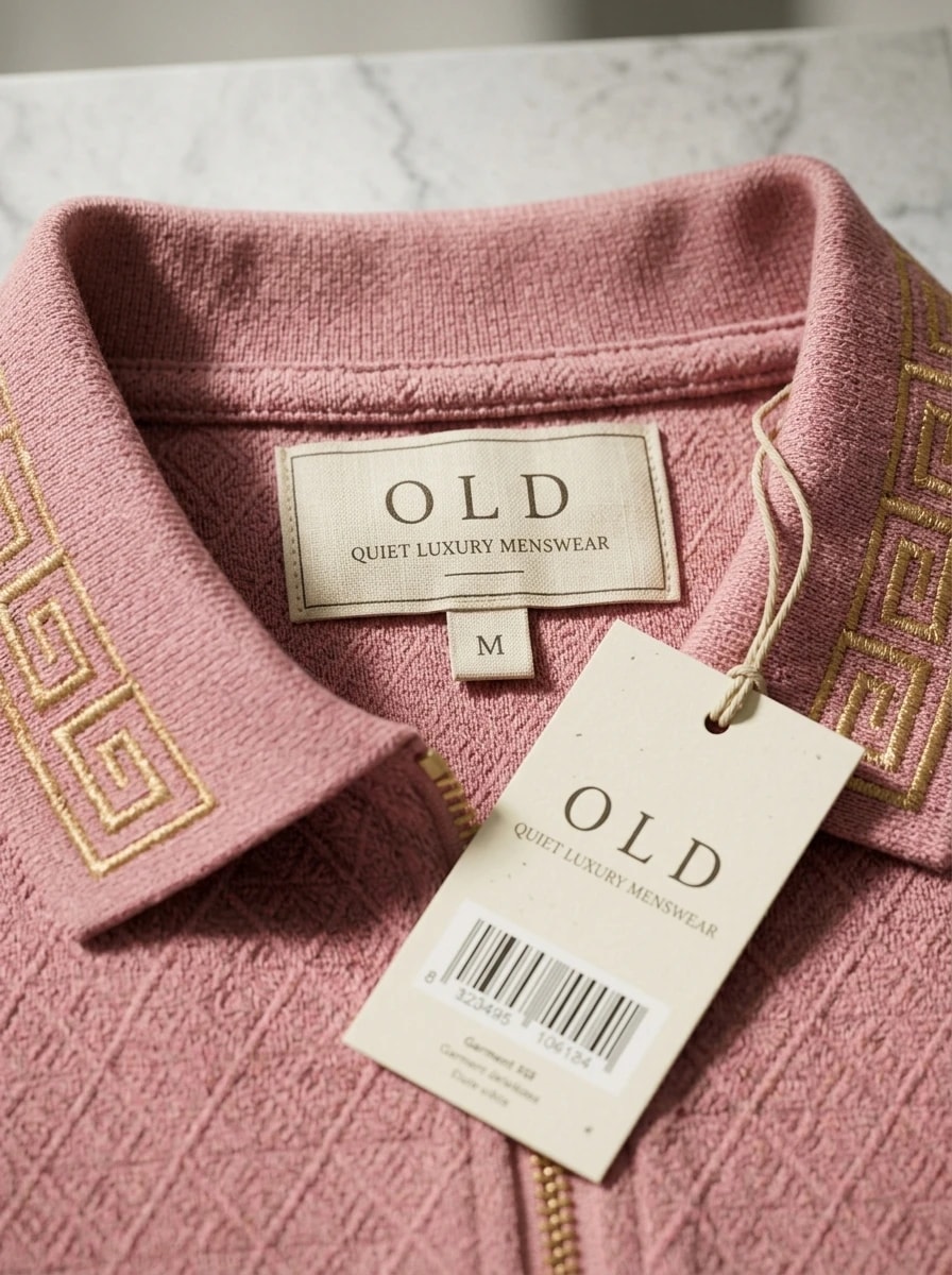 Polo OLDMAN Zip Khóa Hy Lạp Hồng Pastel 4