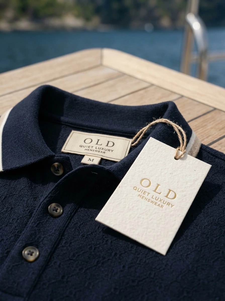 Polo OLDMAN ลายโมโนแกรม สีน้ำเงินเนวี่ 4