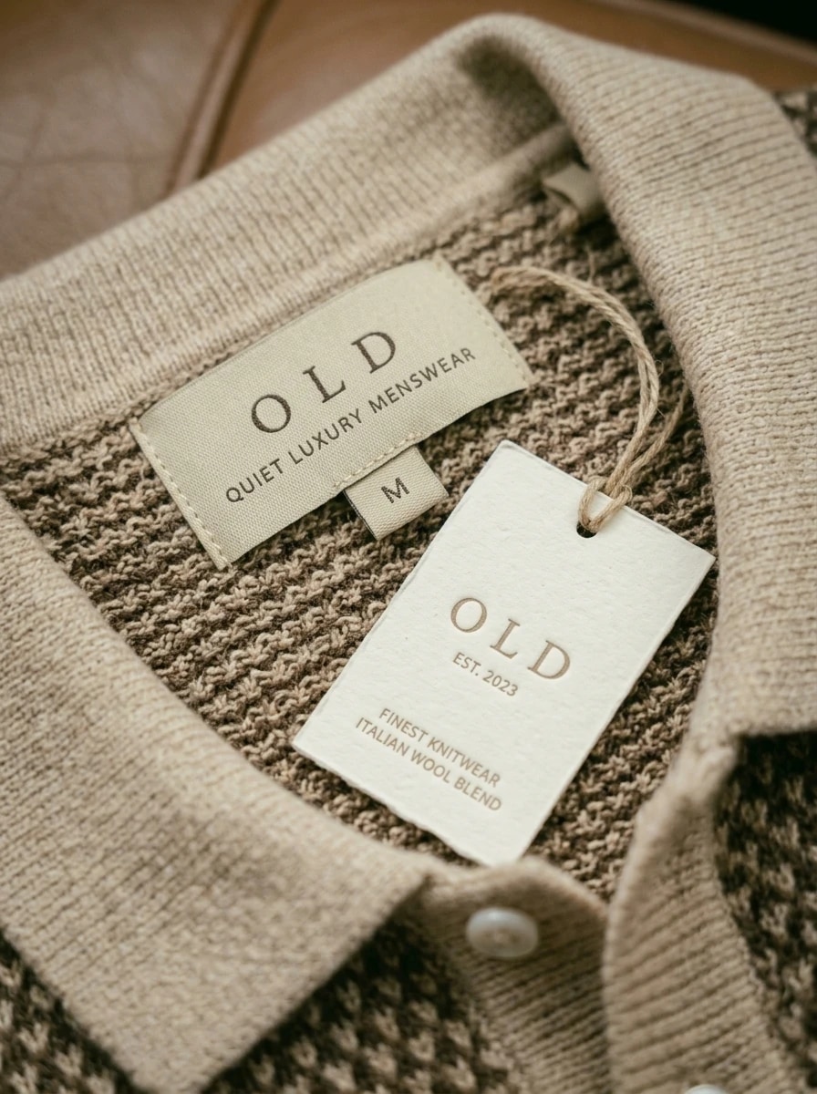 OLDMAN Bicolor Waffle Knit Polo Espresso Brown 4