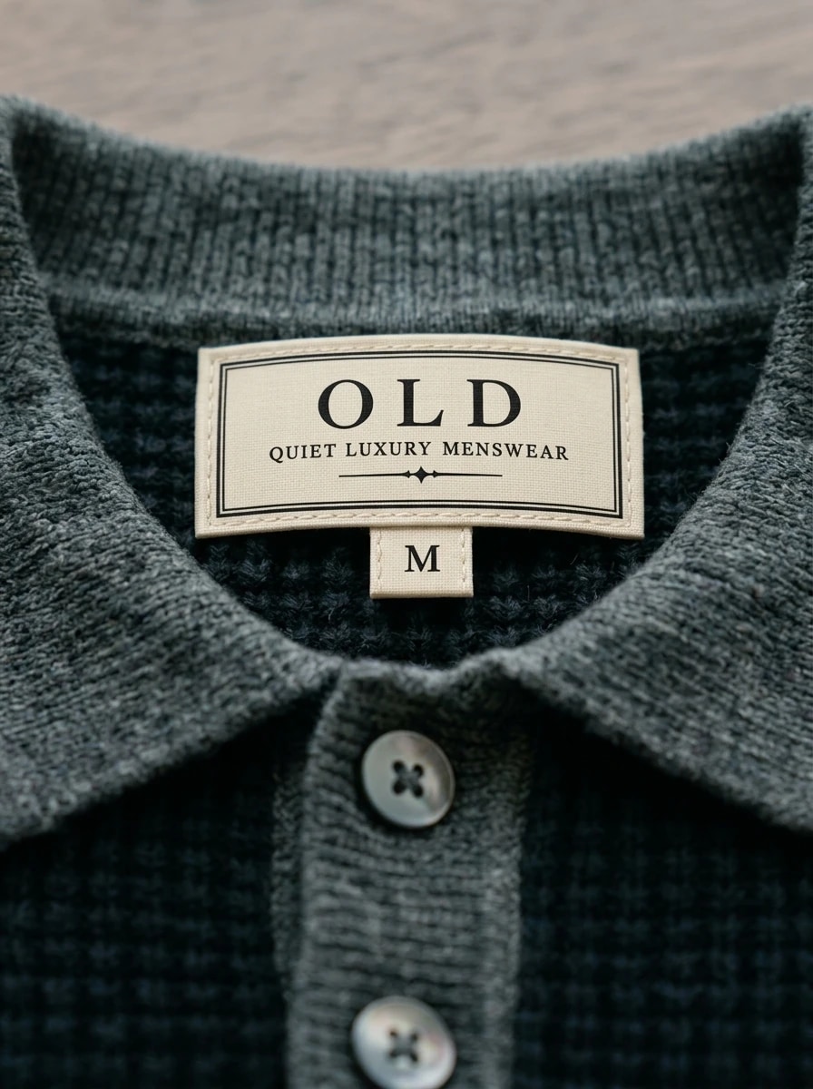 Polo OLDMAN ត្បាញសំបុកឃ្មុំ ពណ៌ខៀវ 4