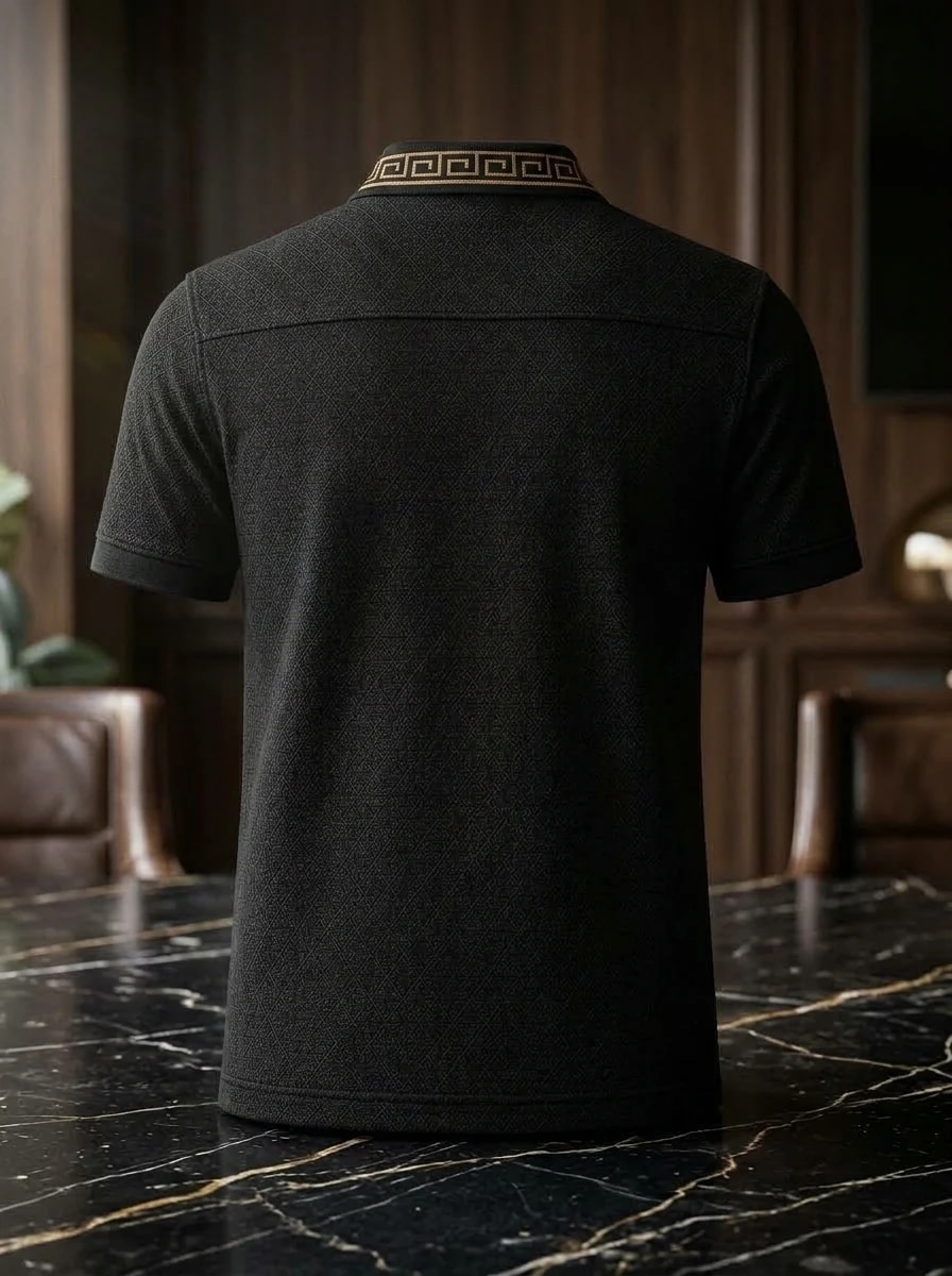 Polo OLDMAN Zip Khóa Hy Lạp Đen Quý Phái 2