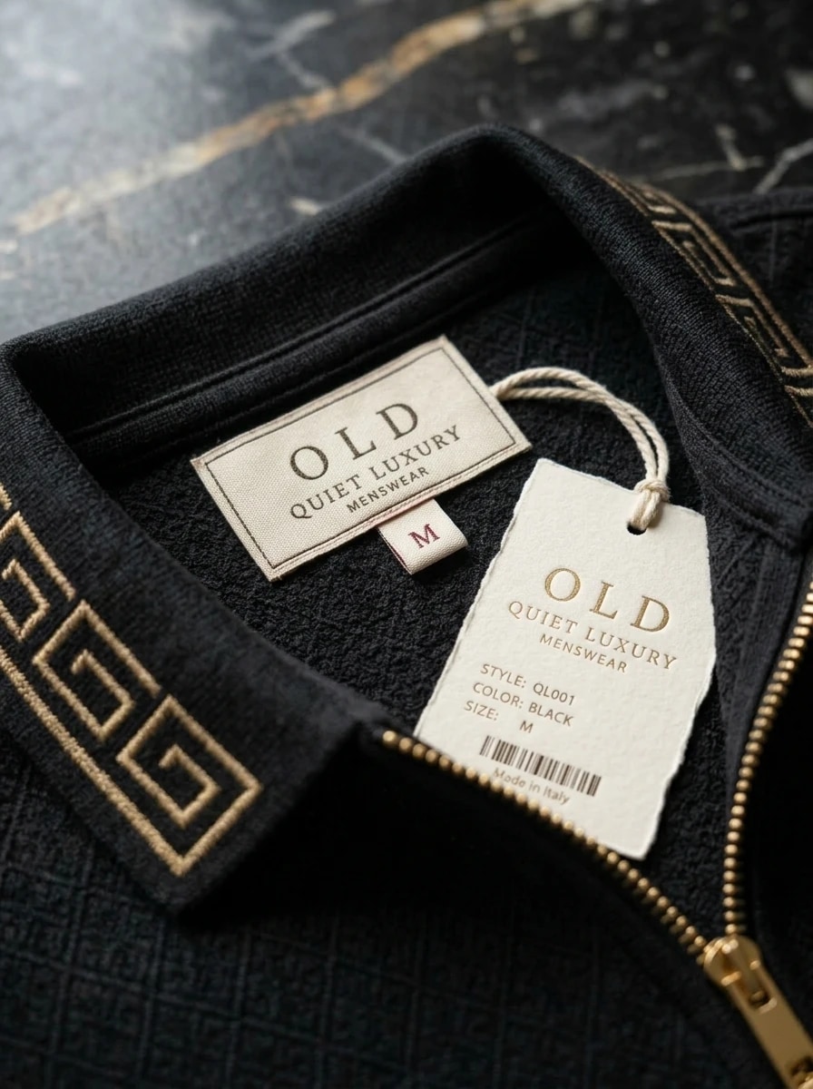 Polo OLDMAN Zip Khóa Hy Lạp Đen Quý Phái 4