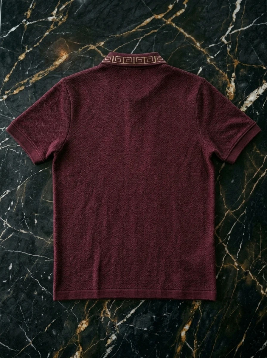 Polo OLDMAN Zip Khóa Hy Lạp Đỏ Burgundy 2