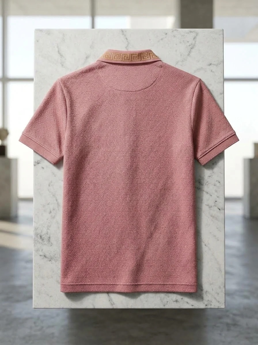 Polo OLDMAN Zip Khóa Hy Lạp Hồng Pastel 2