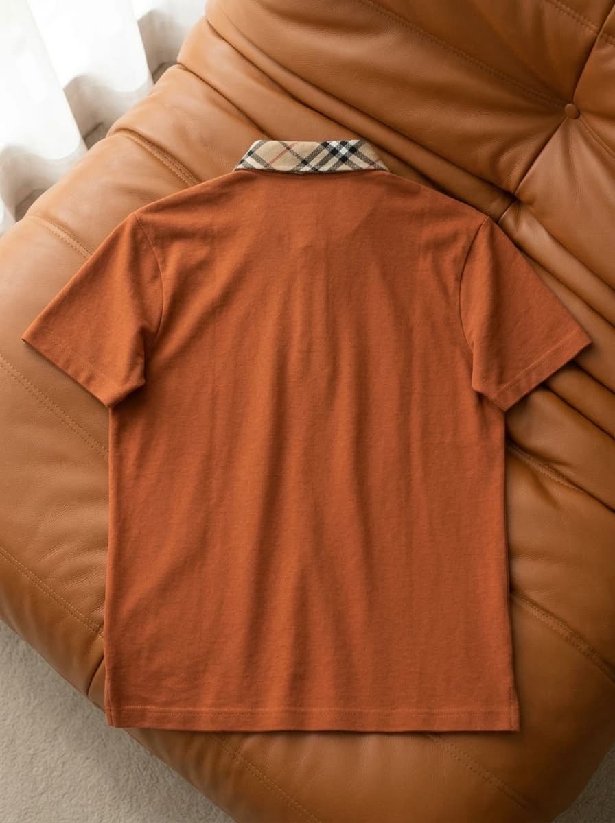 Polo OLDMAN Cổ Caro Cam Đất - Góc nhìn khác