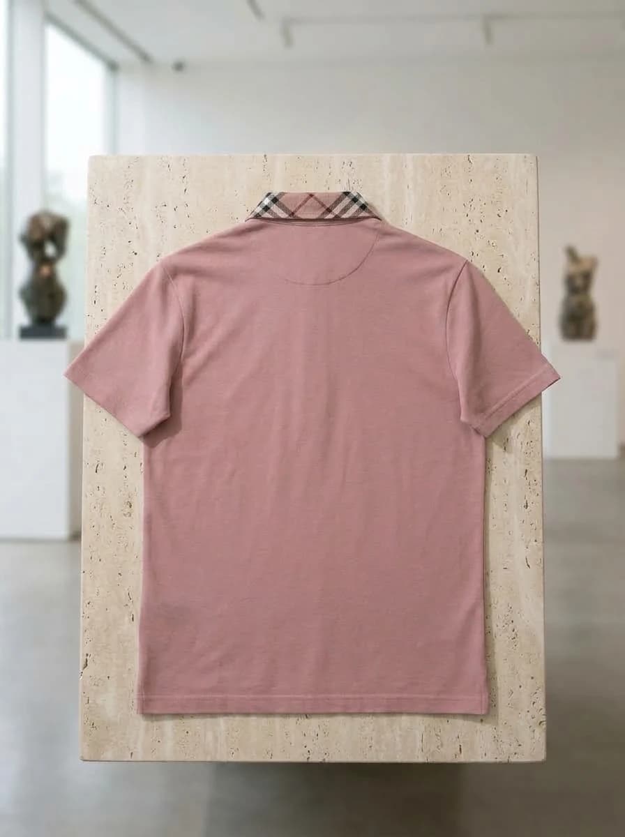 Polo OLDMAN Cổ Caro Hồng Nhạt - Góc nhìn khác