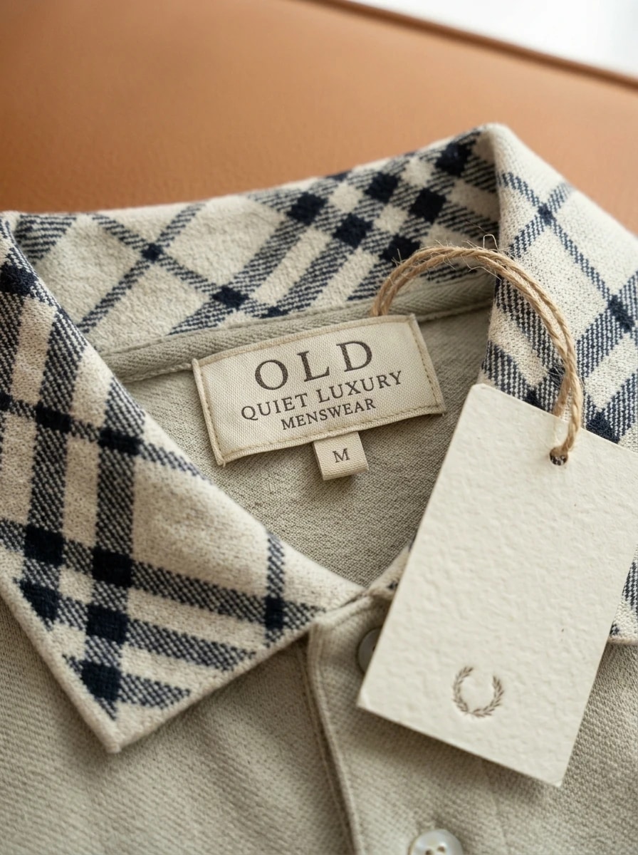 Polo OLDMAN Cổ Caro Kem Nhạt 4
