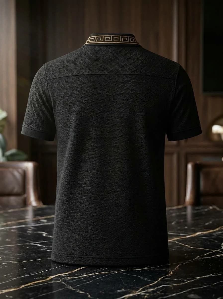 Polo OLDMAN Zip Khóa Hy Lạp Đen Quý Phái - Góc nhìn khác