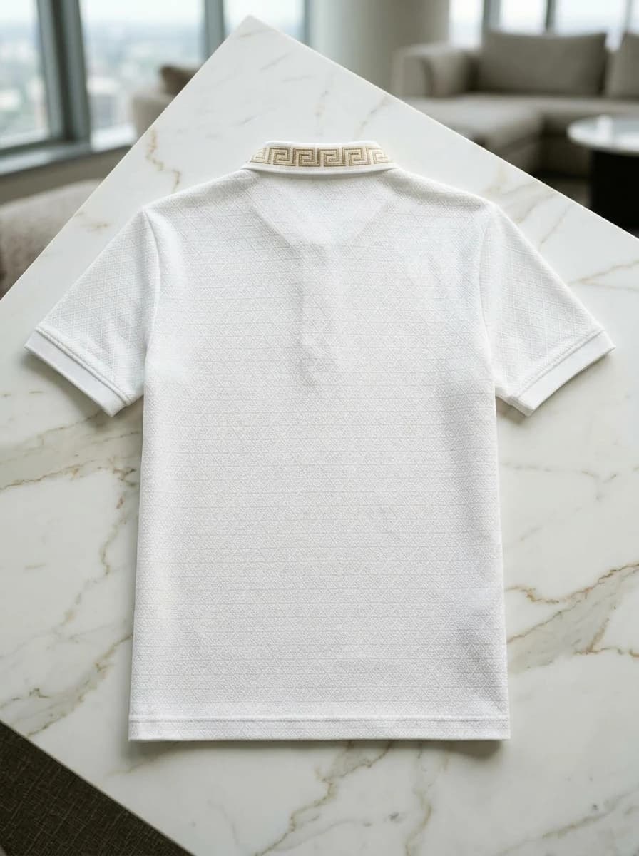 Polo OLDMAN Zip Khóa Hy Lạp Trắng Kem - Góc nhìn khác