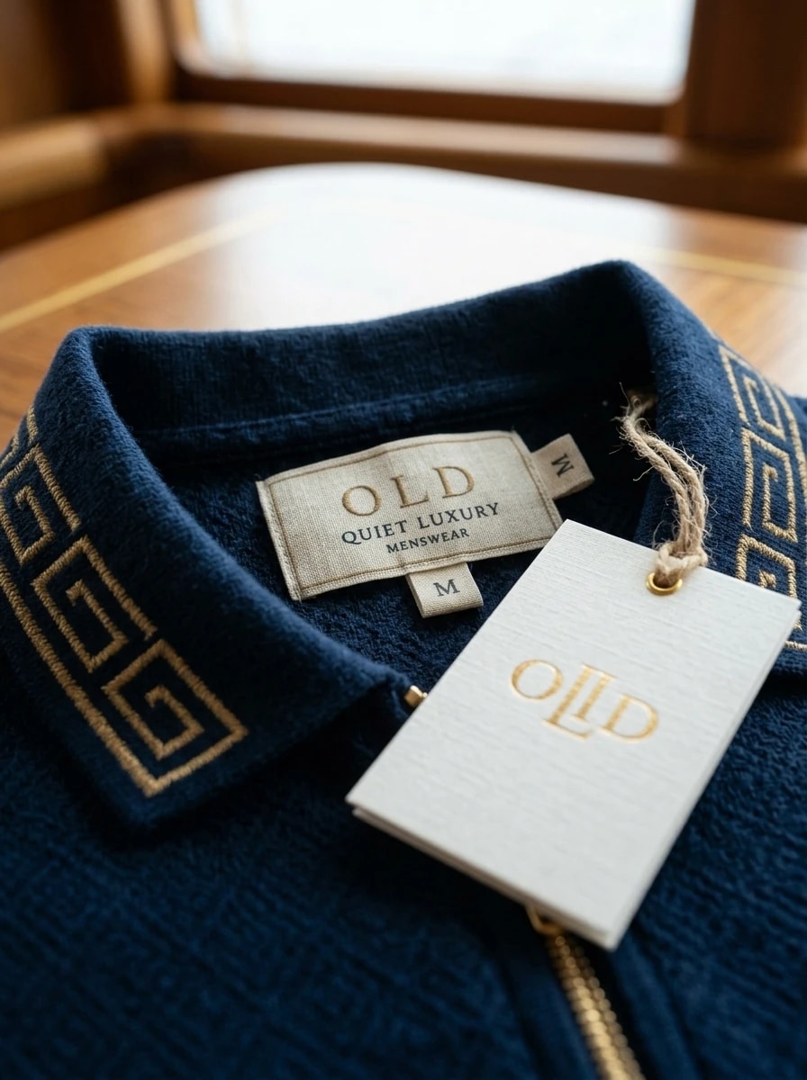 Polo OLDMAN Zip Khóa Hy Lạp Xanh Navy 4